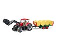 CASE IH Optum 300 CVX s čelním nakladačem a přepravníkem balíků - Bruder 3198