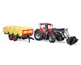 CASE IH Optum 300 CVX s čelním nakladačem a přepravníkem balíků - Bruder 3198